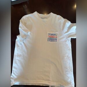 Chubbies White Tee with Blue Logo Print